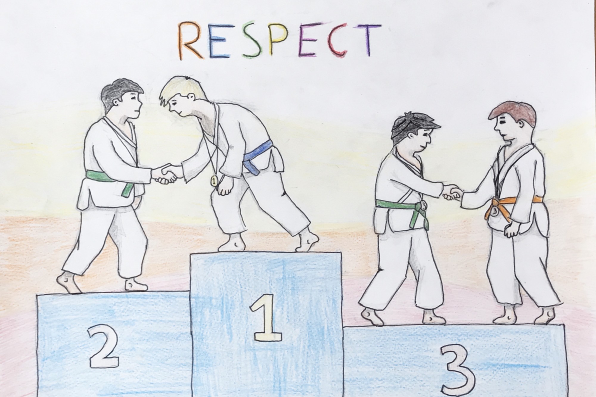 Sketch judo watercolor vectors 01 free download