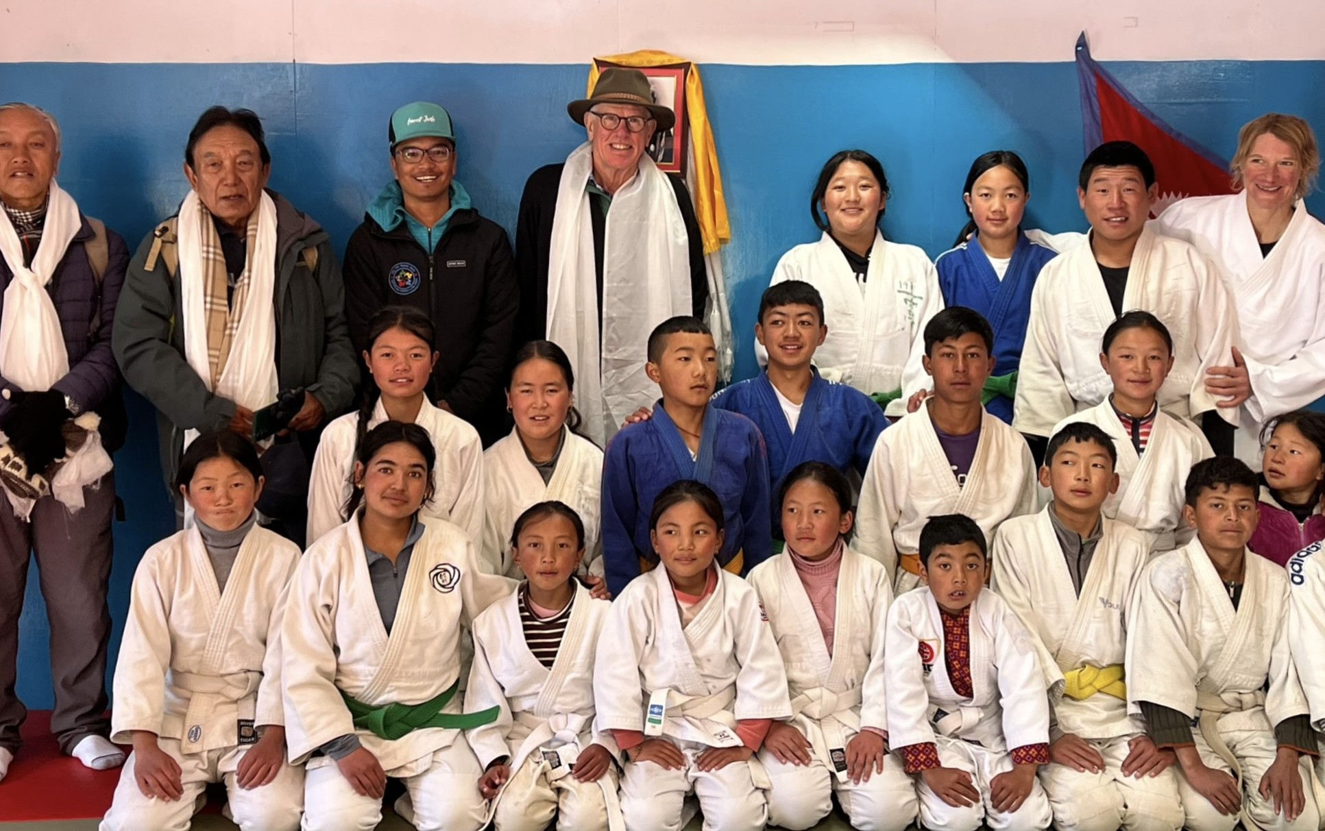 Peter Hillary Visits Everest Judo Class, Nepal, 3790m
